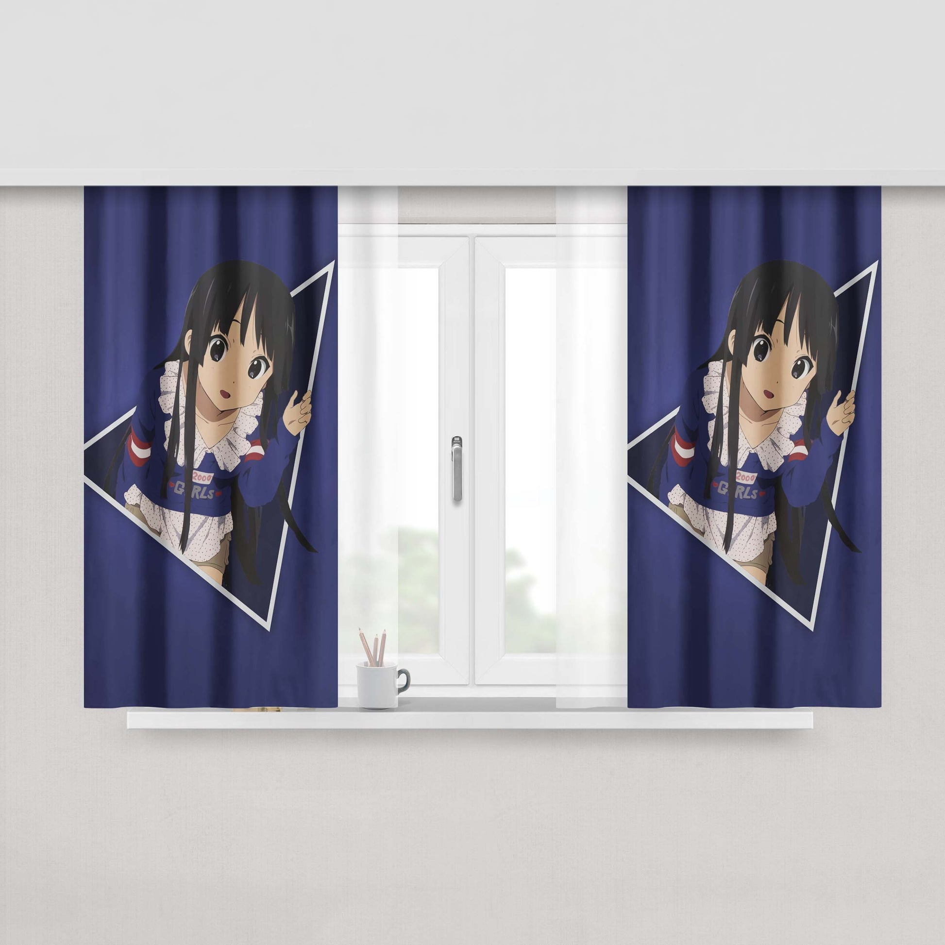 Akiyama Mio V2 Peach Skin Window Curtains