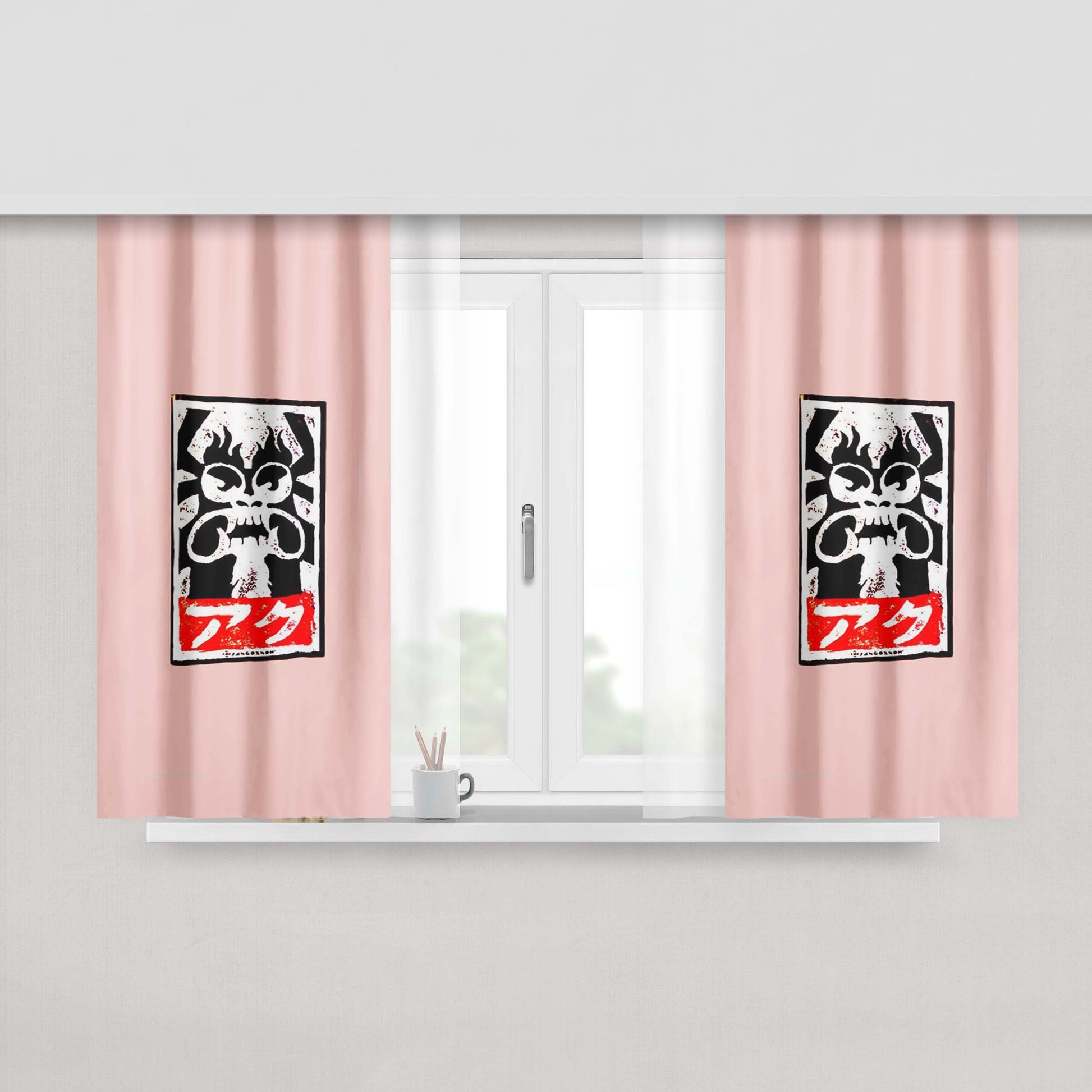 Akron Rubber Ducks Carbon Fiber Logo Peach Skin Window Curtains