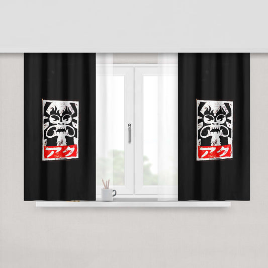 Aku Samurai Jack X Obey Giant Parody Slaps Street Art Peach Skin Window Curtains