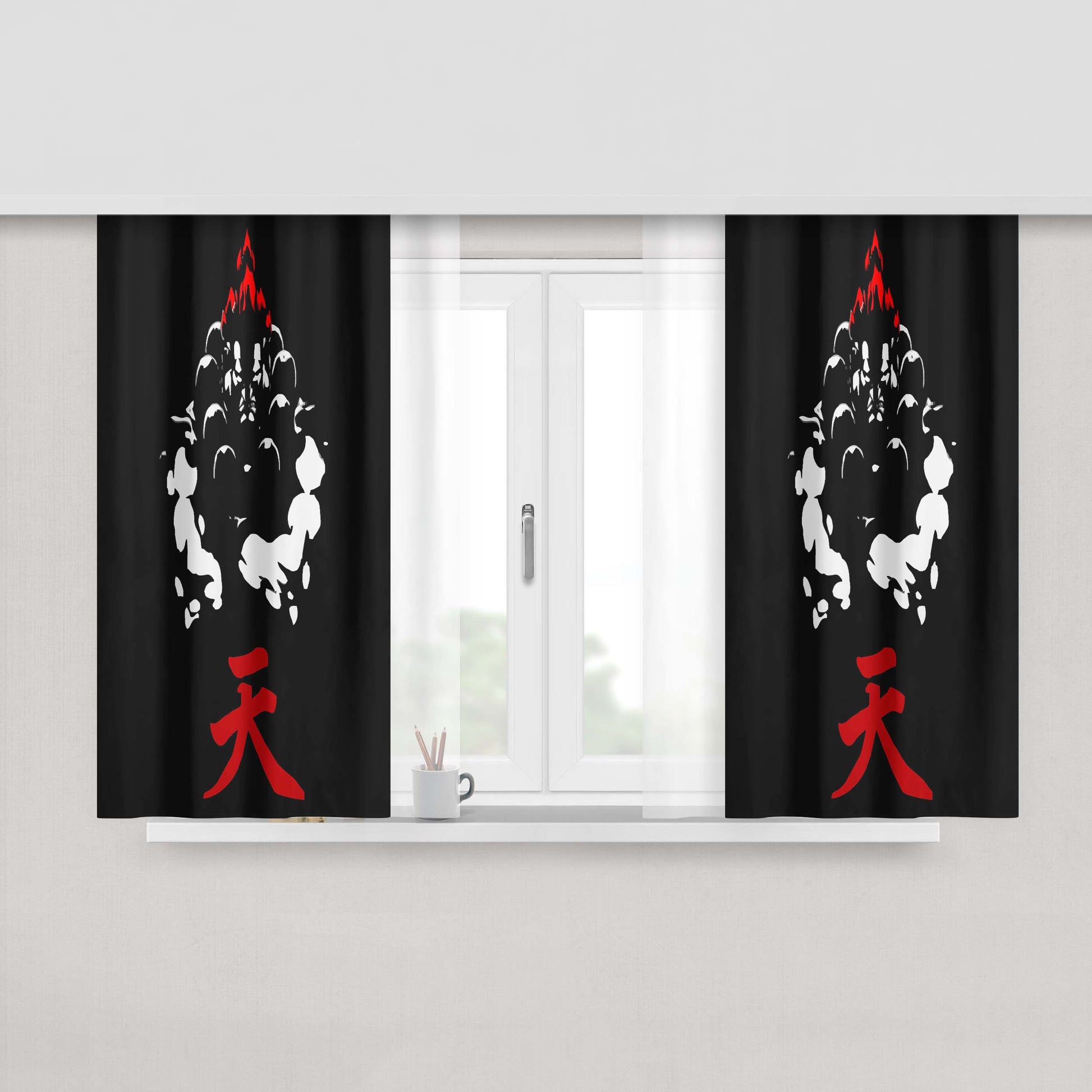 Aku Samurai Jack X Obey Slaps Street Art Peach Skin Window Curtains