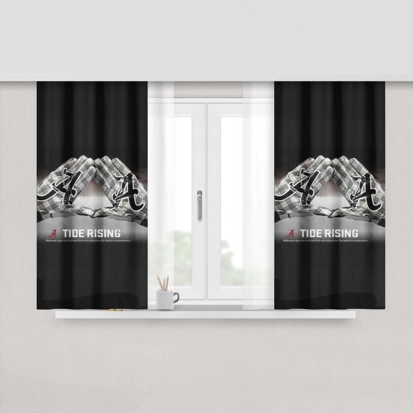 Alabama Crimson Tide Football Peach Skin Window Curtains