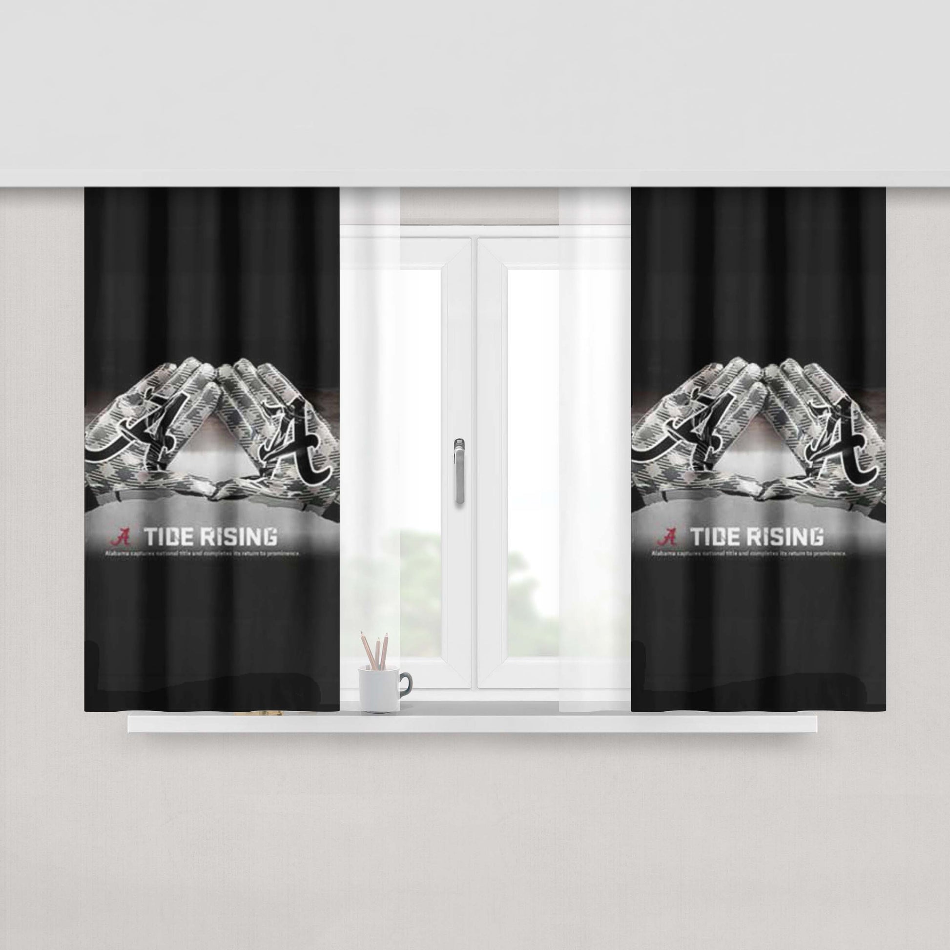 Alabama Crimson Tide Football Peach Skin Window Curtains
