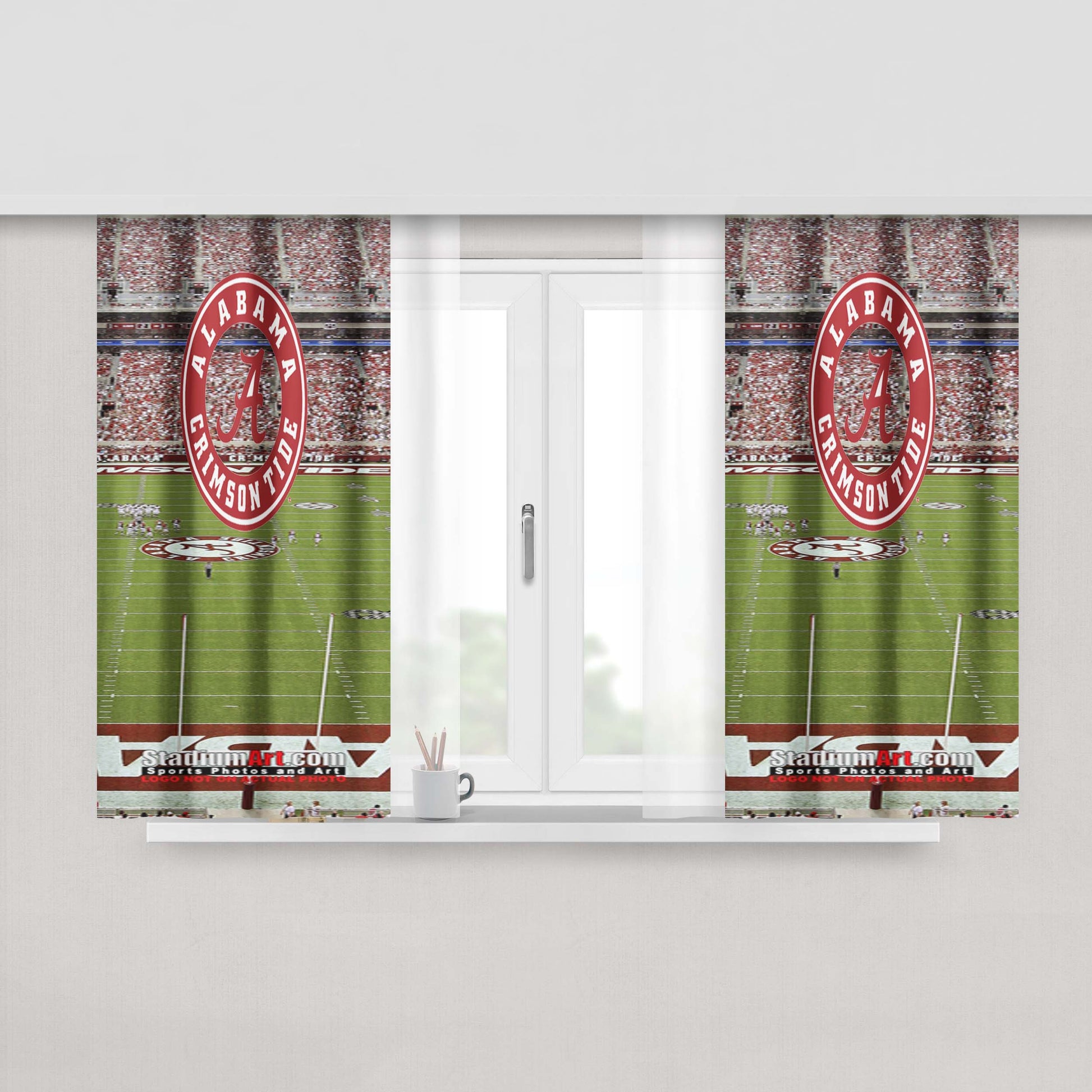 Alabama Crimson Tide Gloves Rising Peach Skin Window Curtains