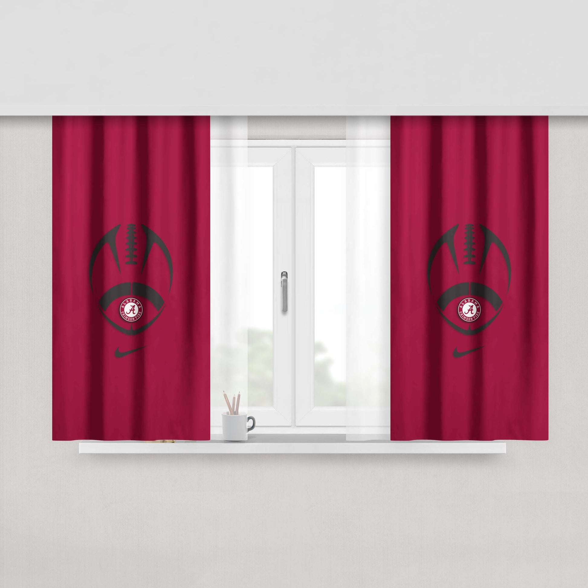 Alabama Crimson Tide Peach Skin Window Curtains