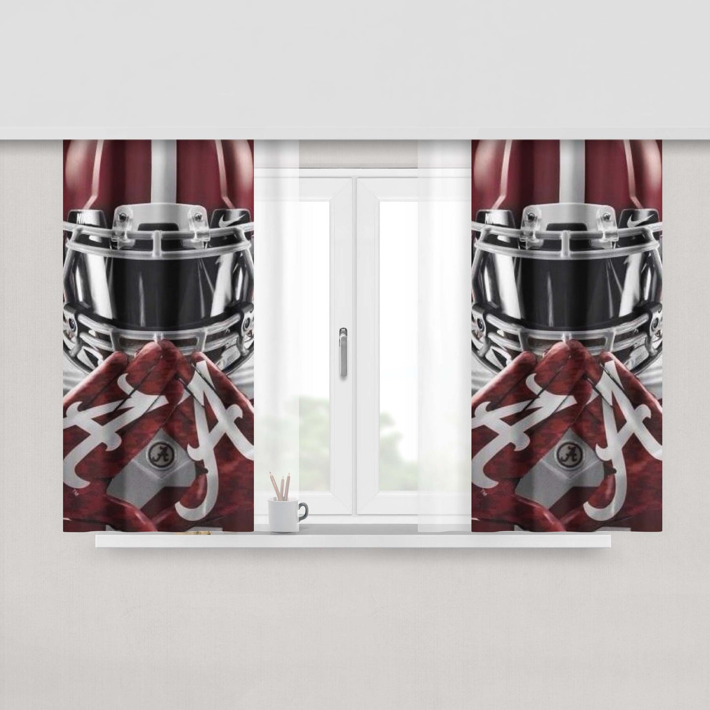 Alabama Football Poster Peach Skin Window Curtains