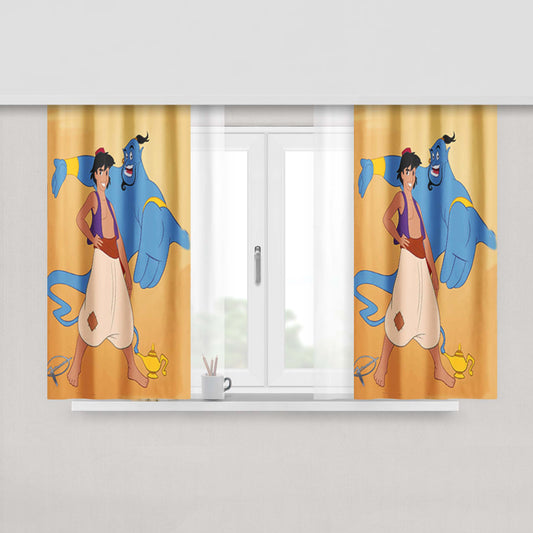 Aladdin And Jasmine Peach Skin Window Curtains