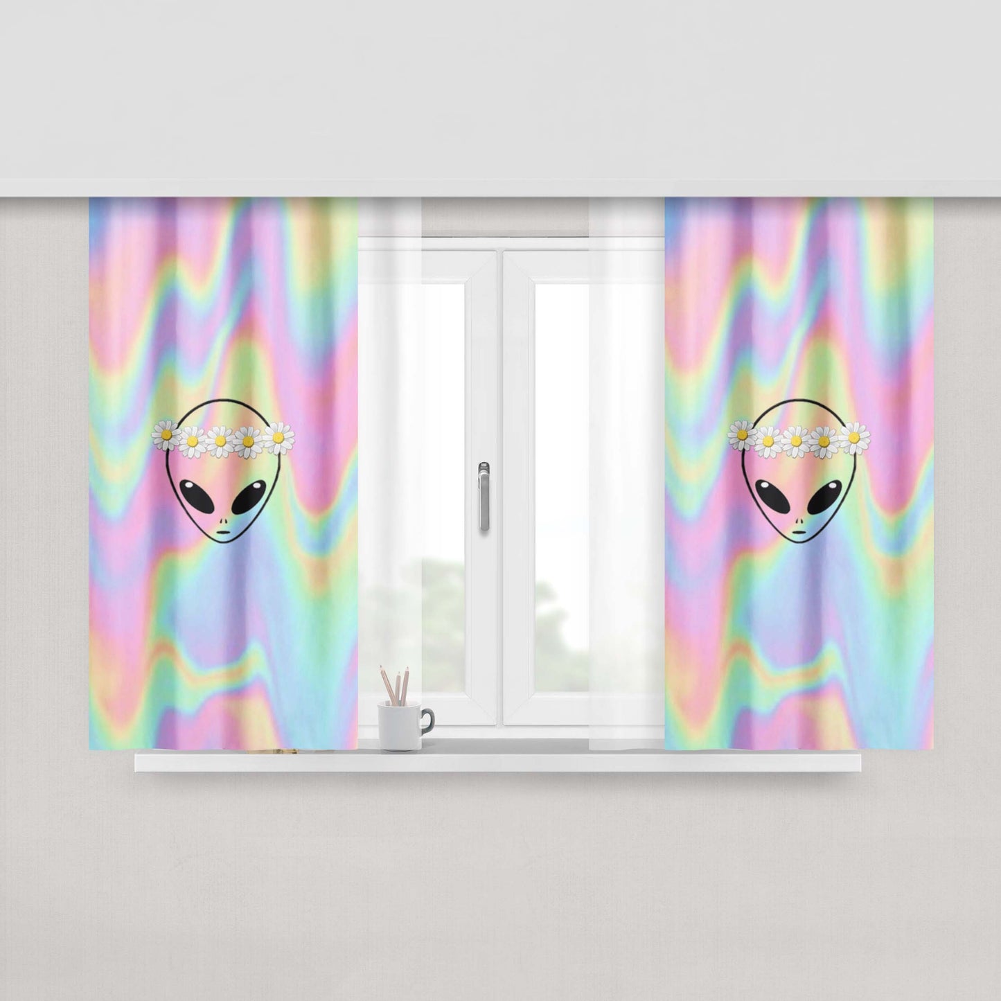 Alicious Pink Peach Skin Window Curtains