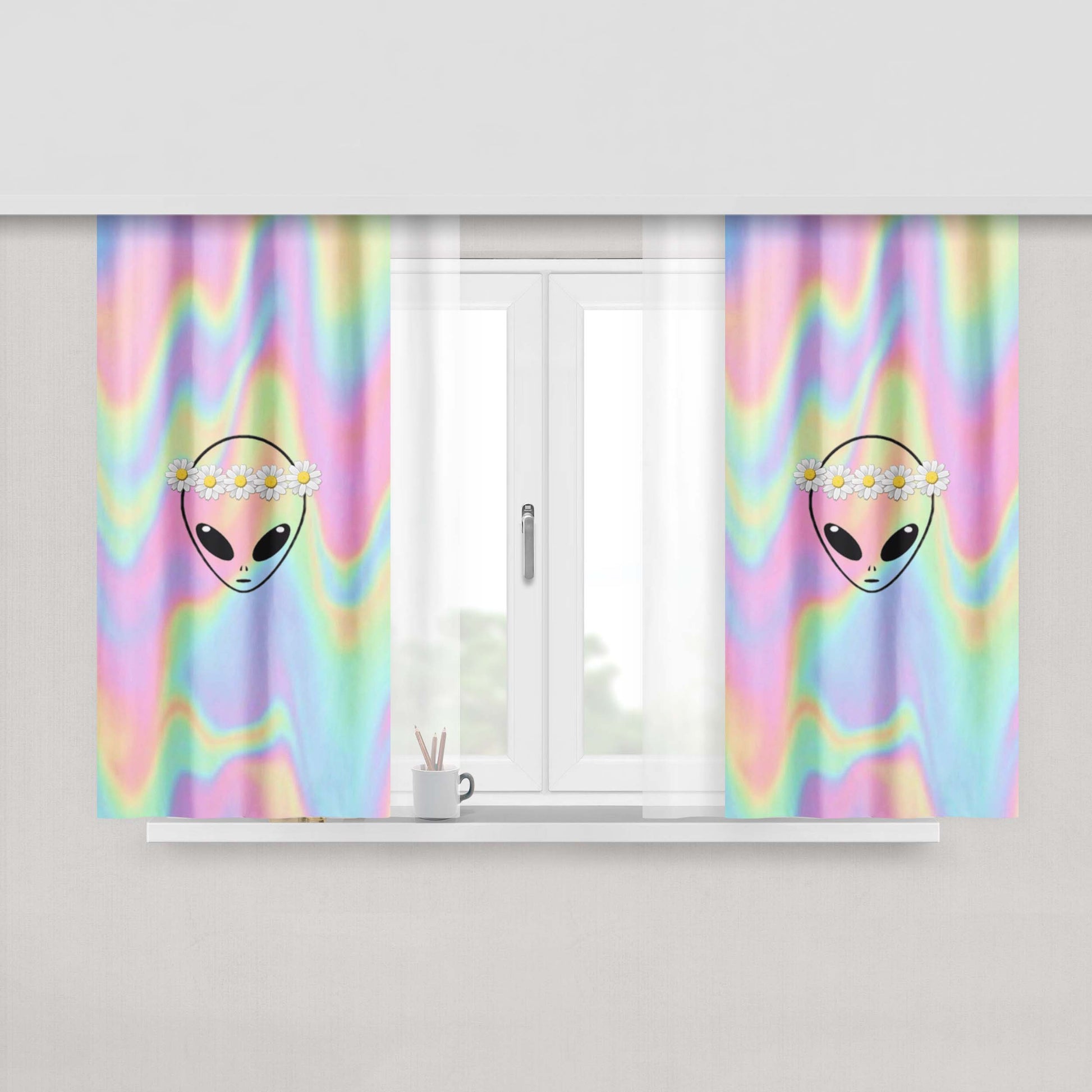 Alicious Pink Peach Skin Window Curtains