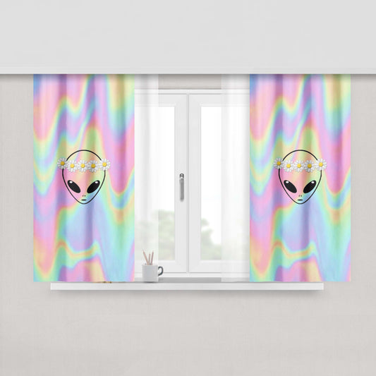 Alicious Pink Peach Skin Window Curtains