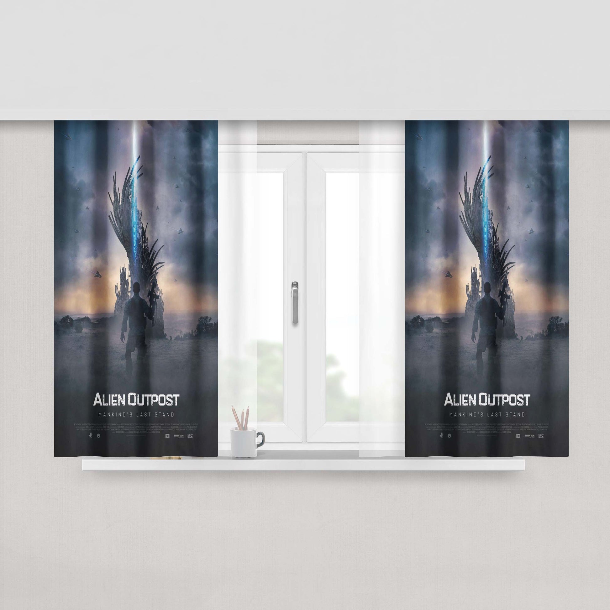 Alien Neko Peach Skin Window Curtains