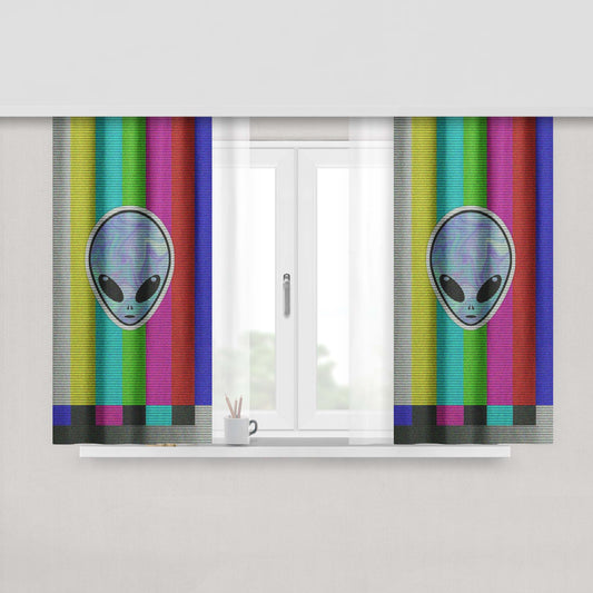 Alien Television Lost Signal Pa Peach Skin Window Curtains