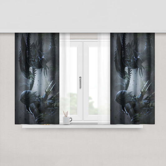 Alien Uscss Nostromo Scifi Movie Peach Skin Window Curtains