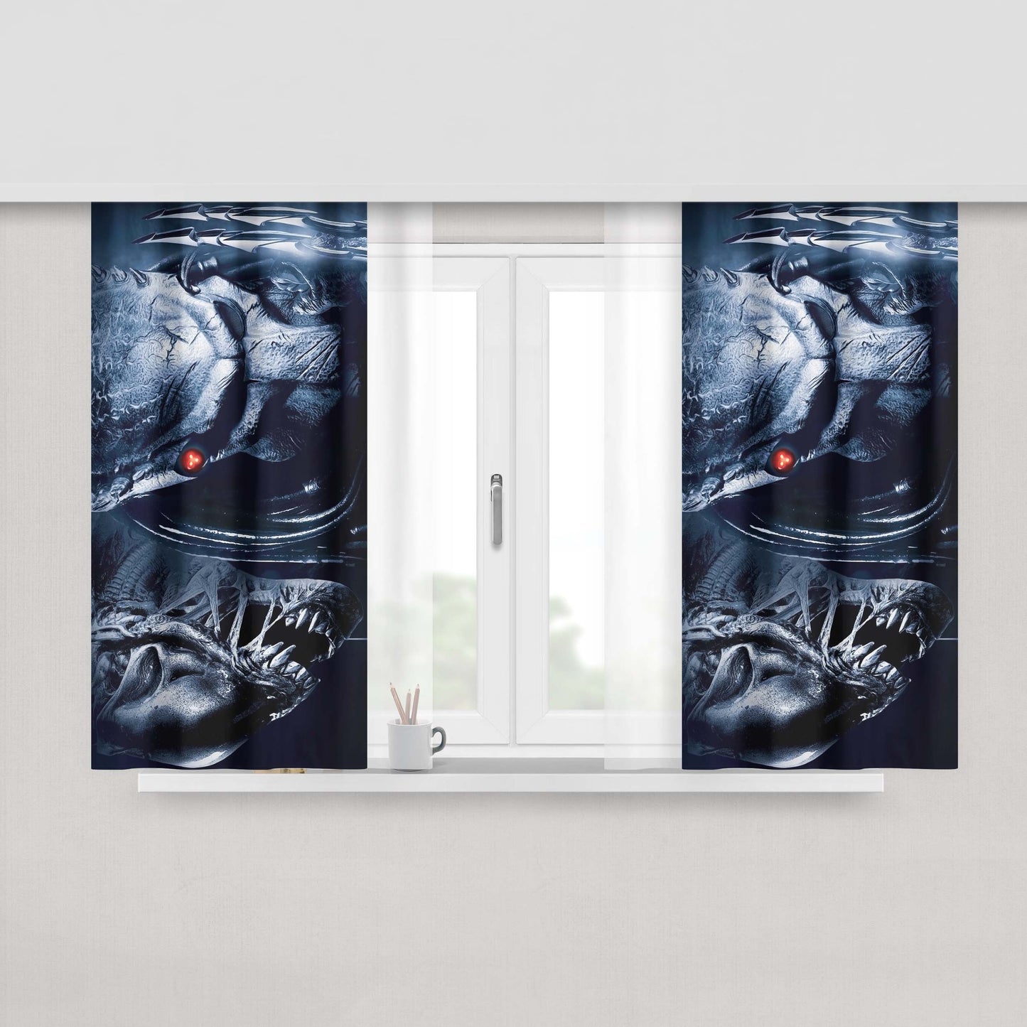 Alien Wallpaper Peach Skin Window Curtains