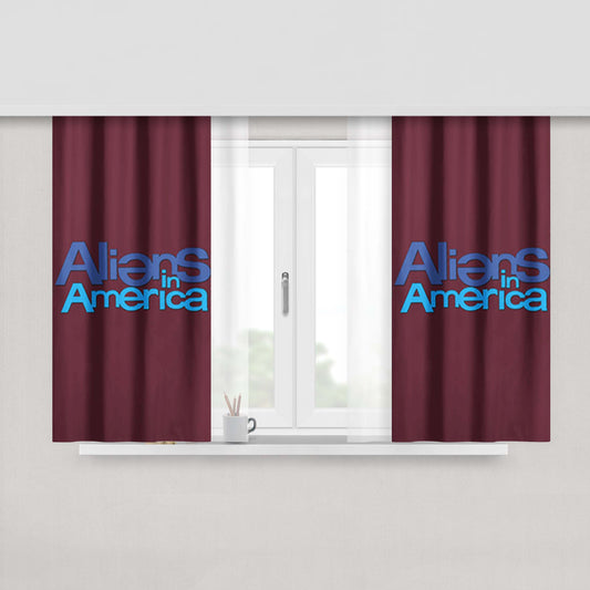 Alien Xenomorph Peach Skin Window Curtains