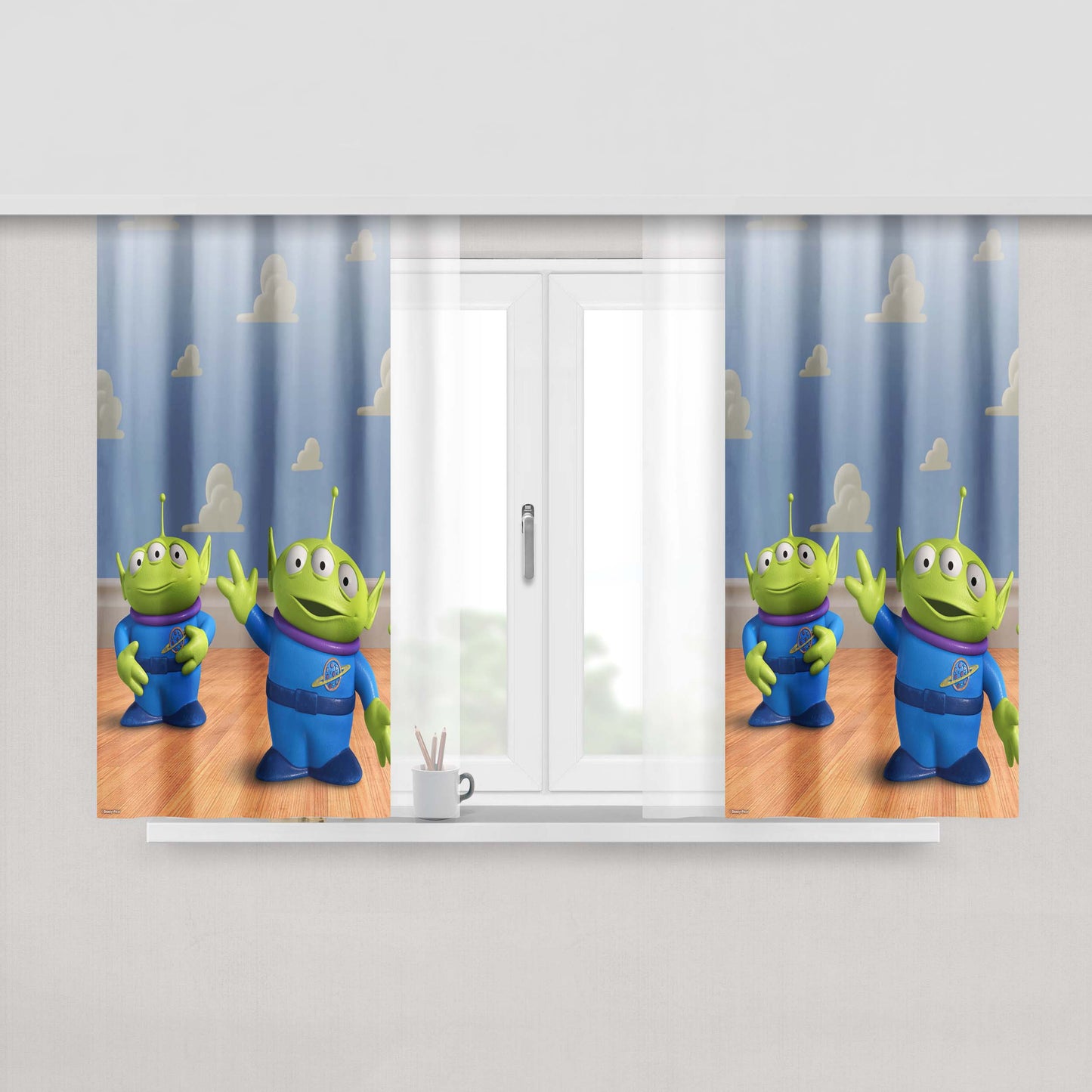 Aliens In America Peach Skin Window Curtains