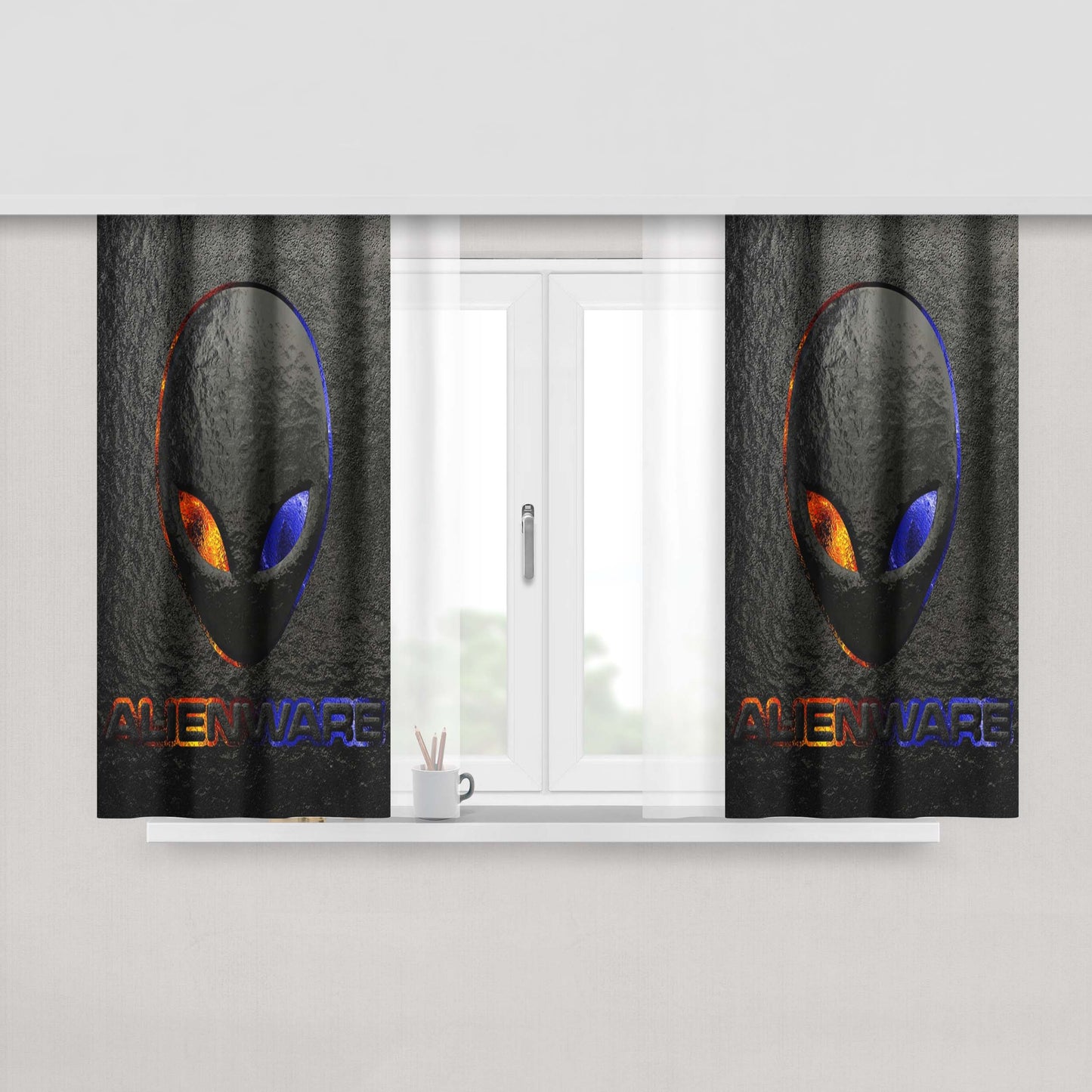 Aliens Posters Peach Skin Window Curtains
