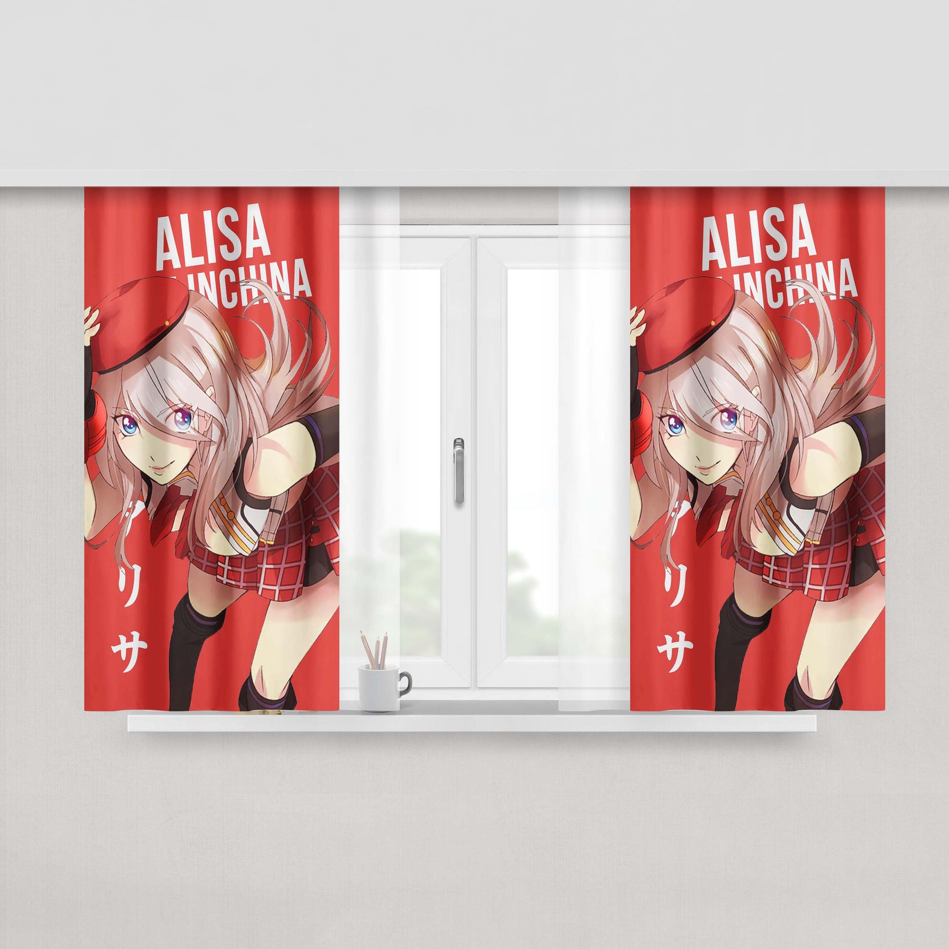 Alienware Technology Peach Skin Window Curtains