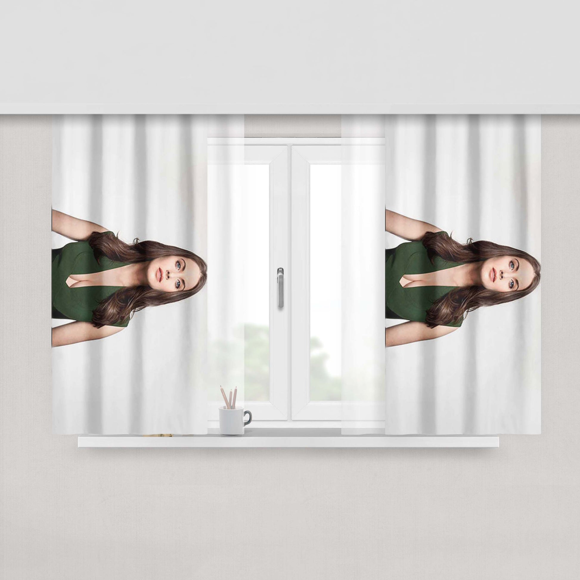 Alison Brie Back Peach Skin Window Curtains