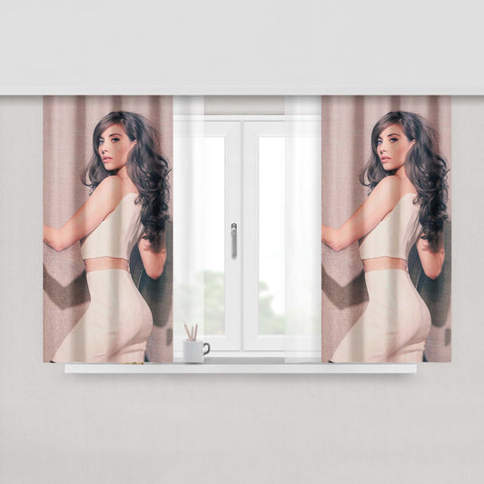 Alison Brie Short Hair Peach Skin Window Curtains