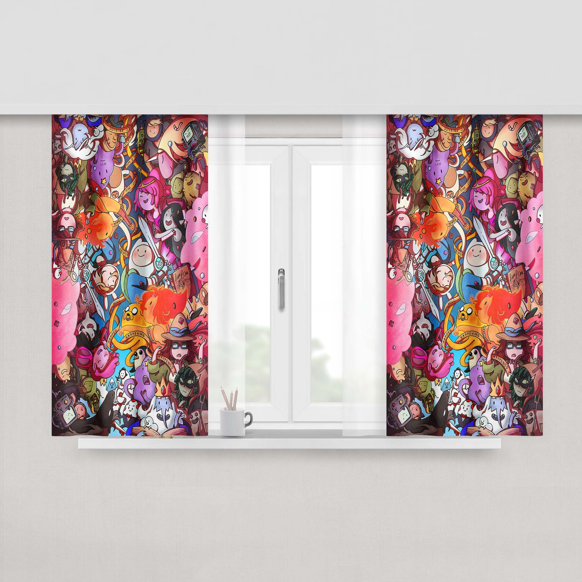 All Aboard Peach Skin Window Curtains