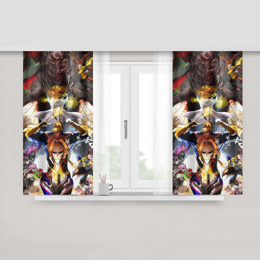 All Might Vs All For Peach Skin Window Curtains