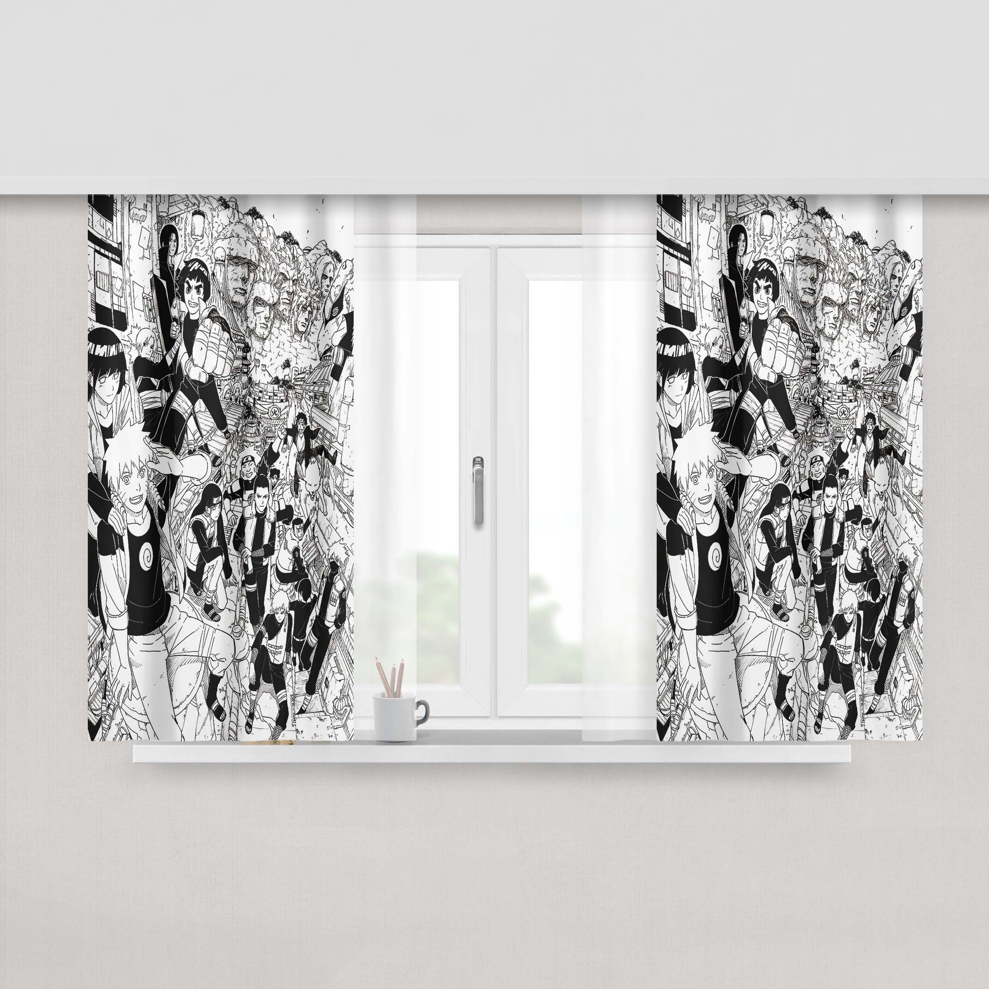 All My Neighbors Totoro Doodle Peach Skin Window Curtains