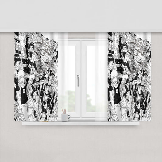 All My Neighbors Totoro Doodle Peach Skin Window Curtains
