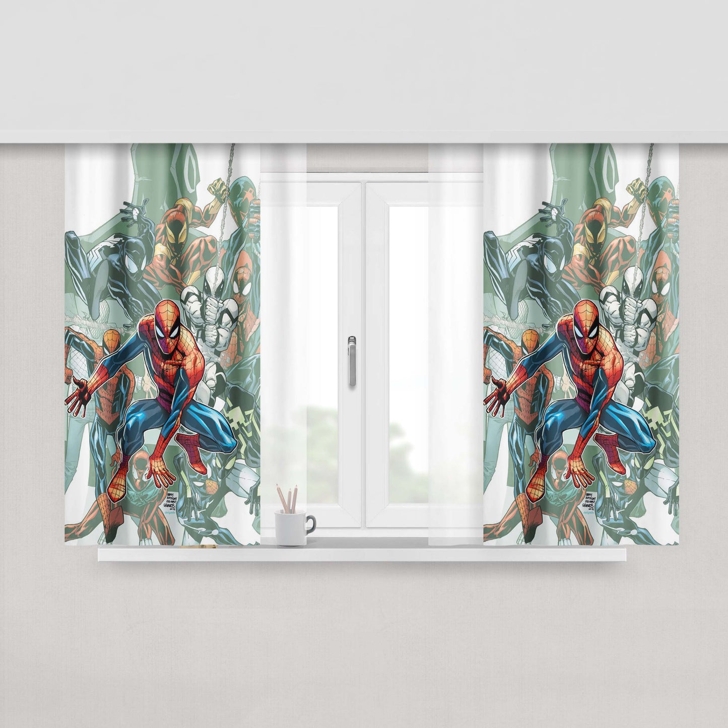 All Simpson Characters Peach Skin Window Curtains