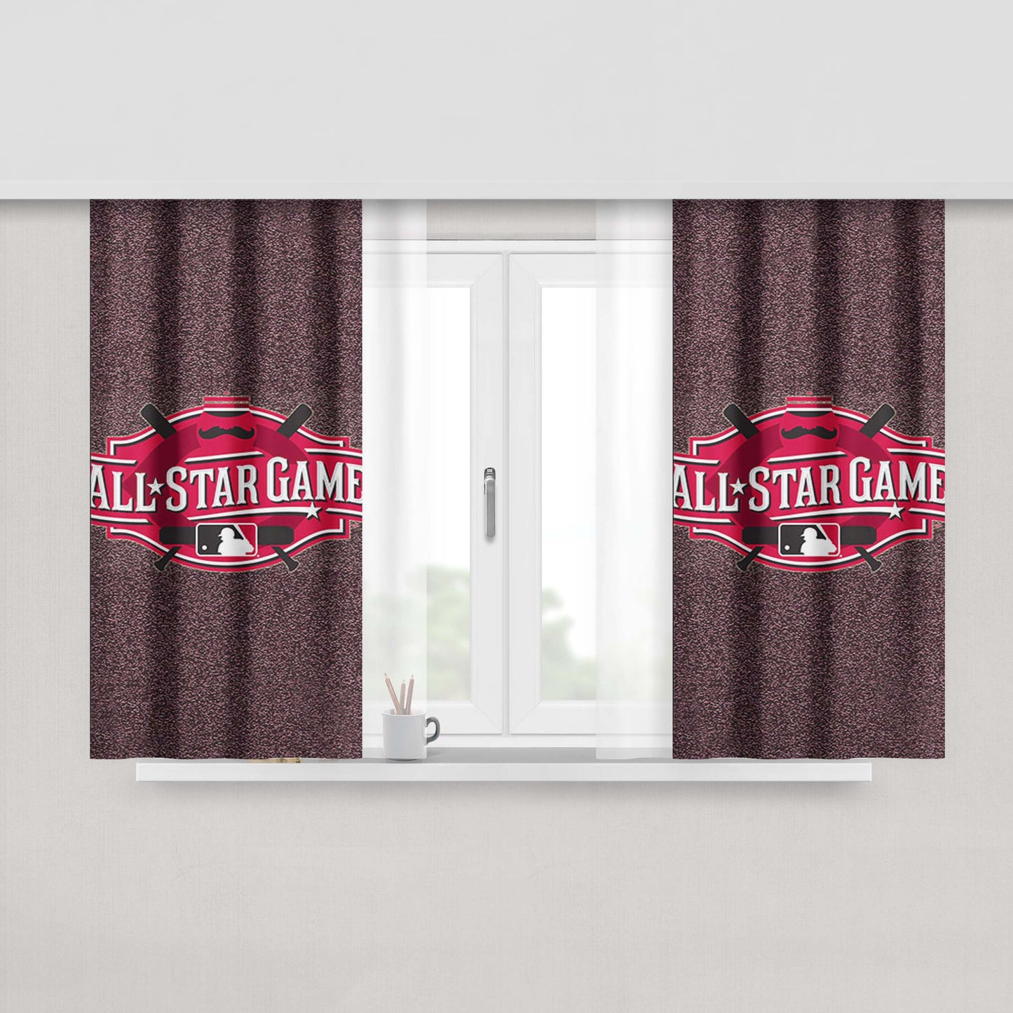 All Star Game Peach Skin Window Curtains