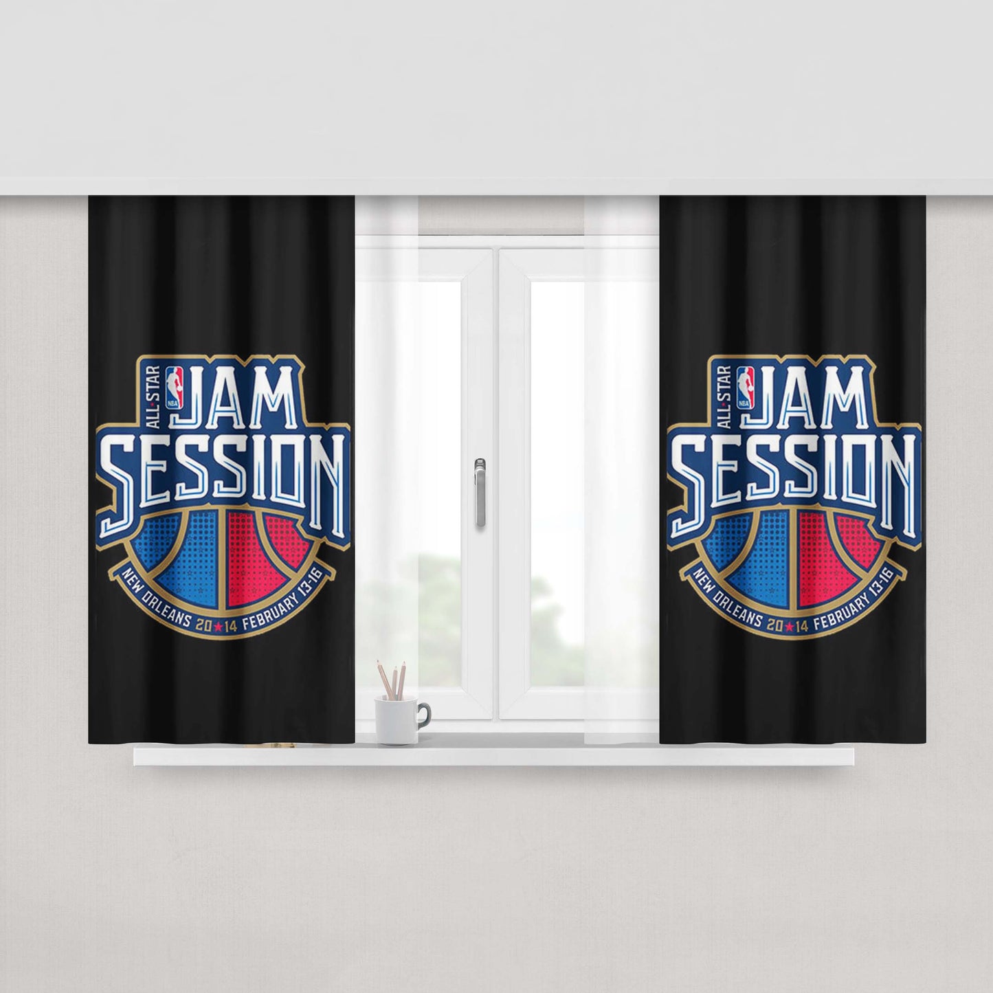 All Star Games Peach Skin Window Curtains