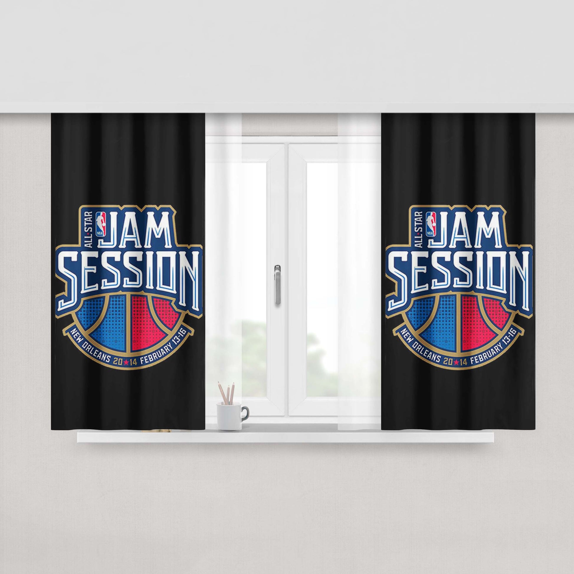 All Star Games Peach Skin Window Curtains