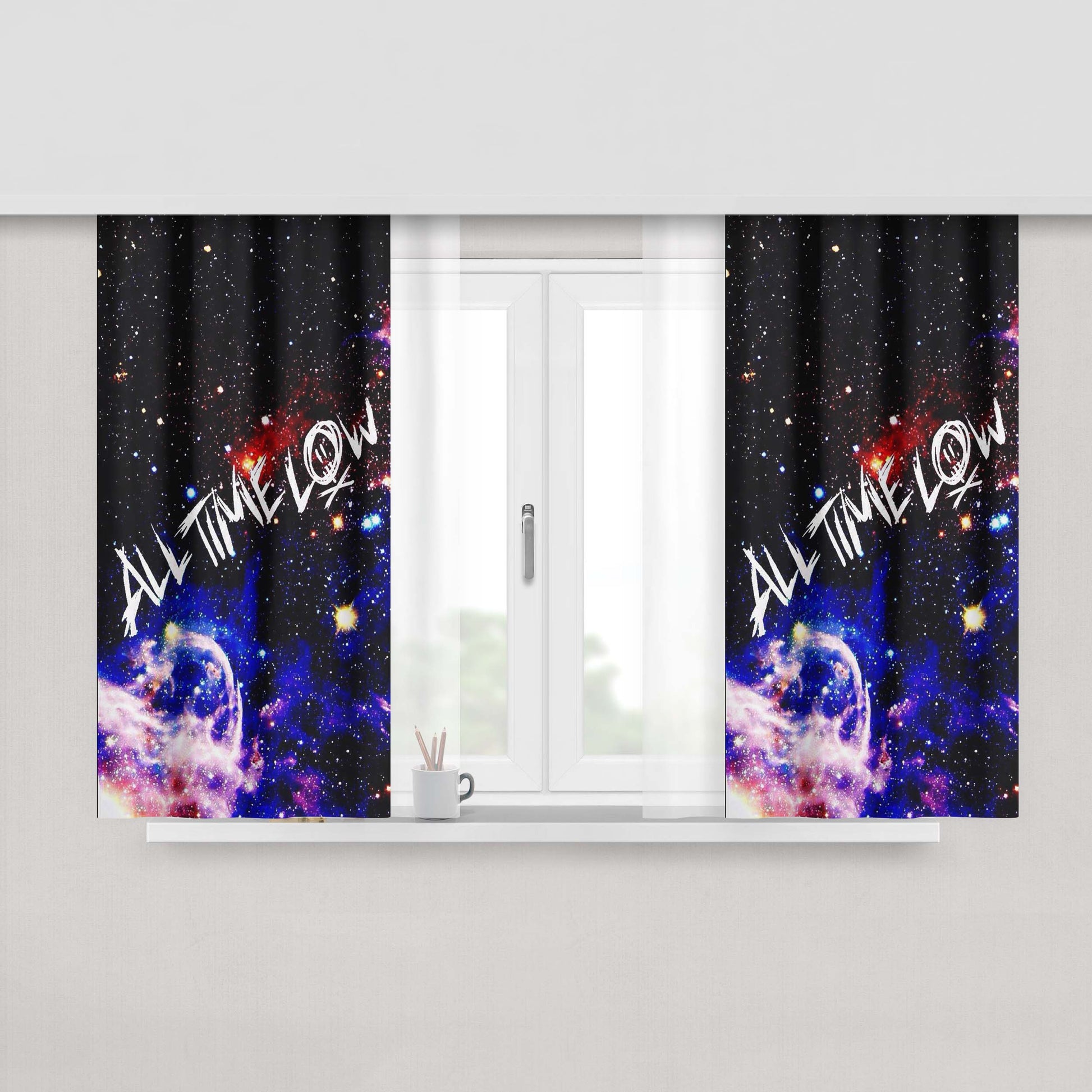All Time Low Dont Panic Peach Skin Window Curtains
