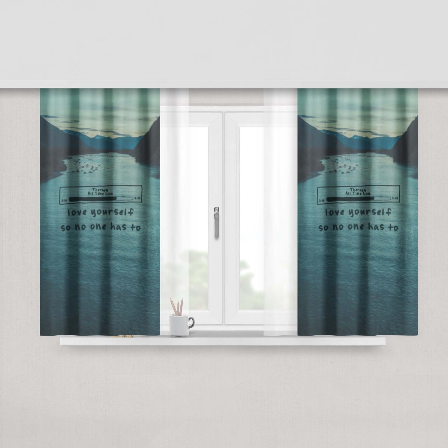 All Time Low Galaxy Peach Skin Window Curtains