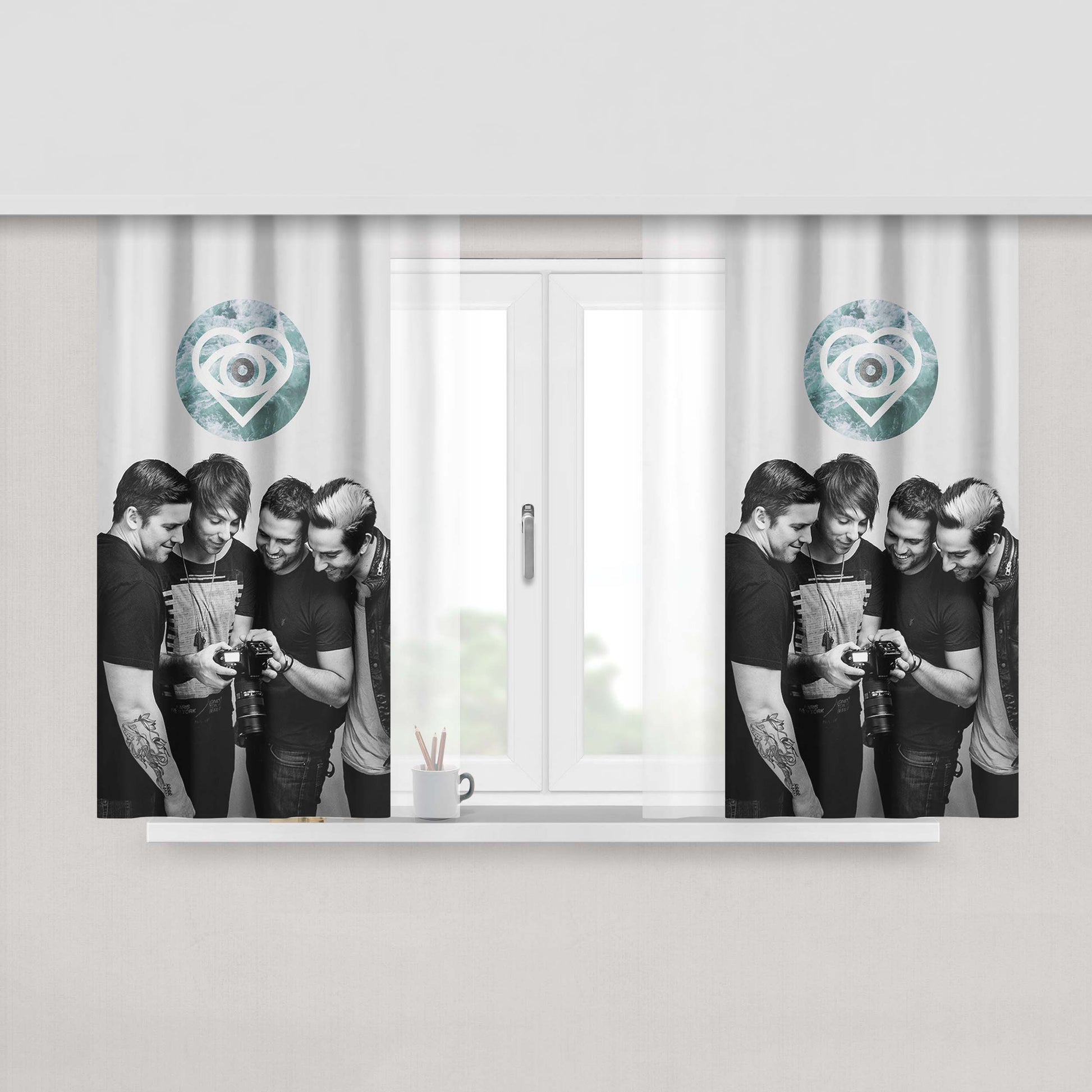 All Time Low Logo Peach Skin Window Curtains
