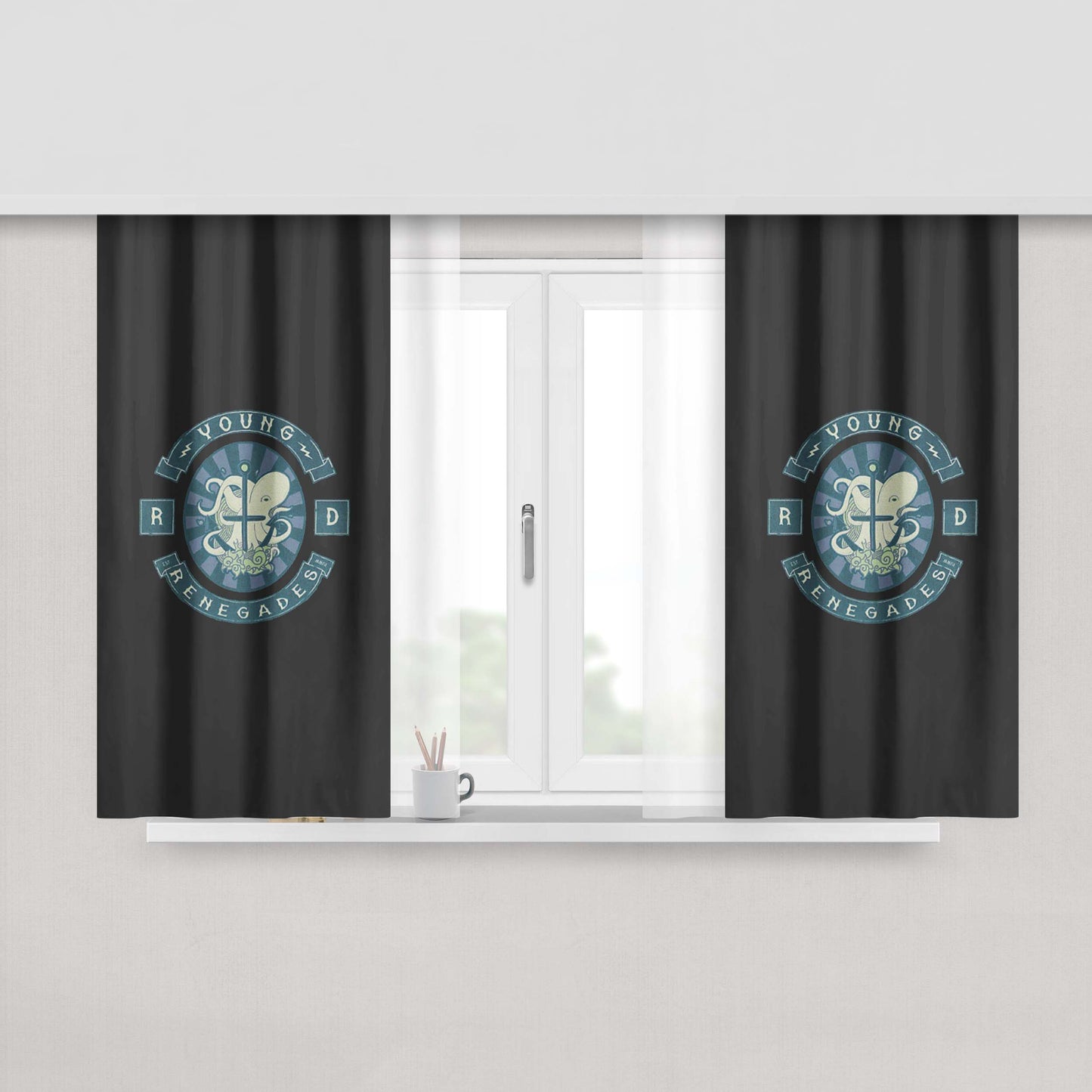 All Time Low Quote Song Peach Skin Window Curtains