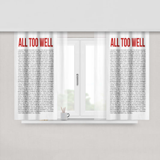 All Too Well Lyric Cover Peach Skin Window Curtains