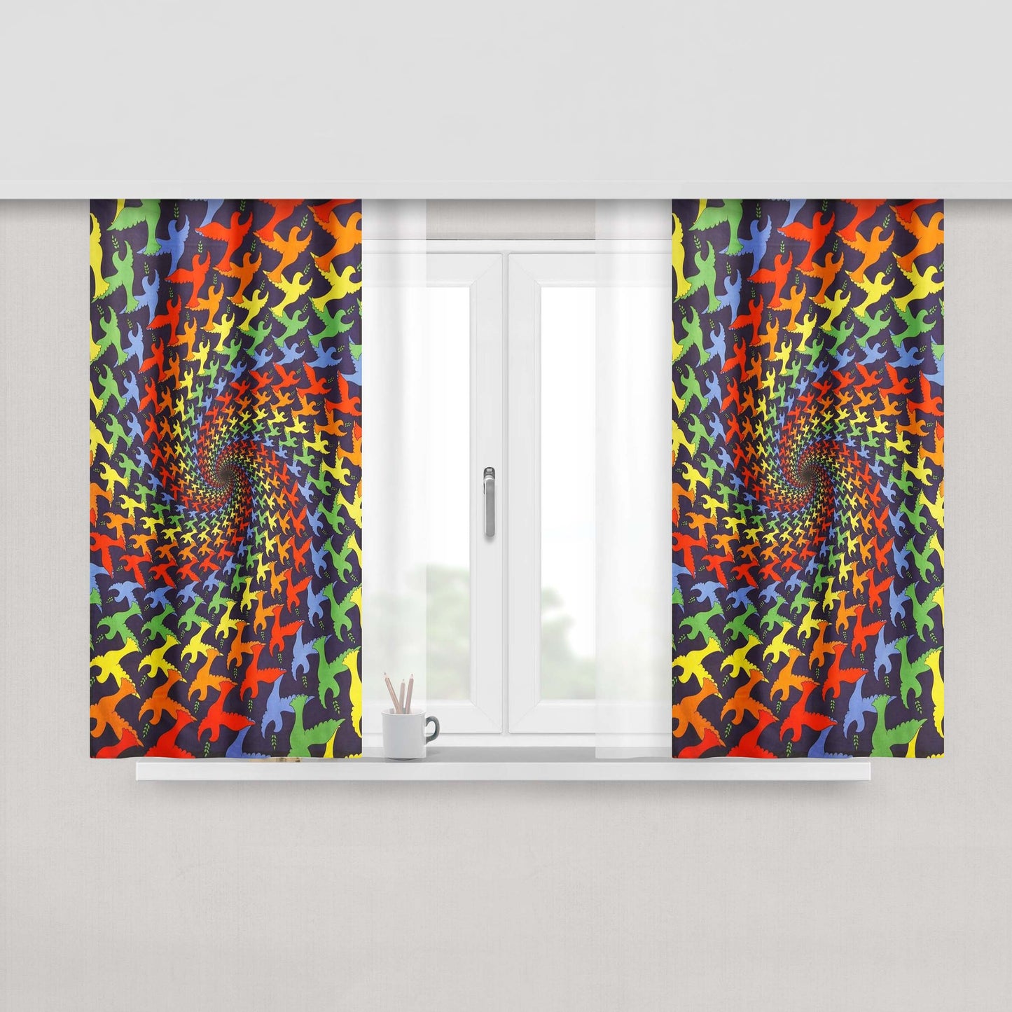 All We Need Is Love Peace Love Hope Faith Peach Skin Window Curtains