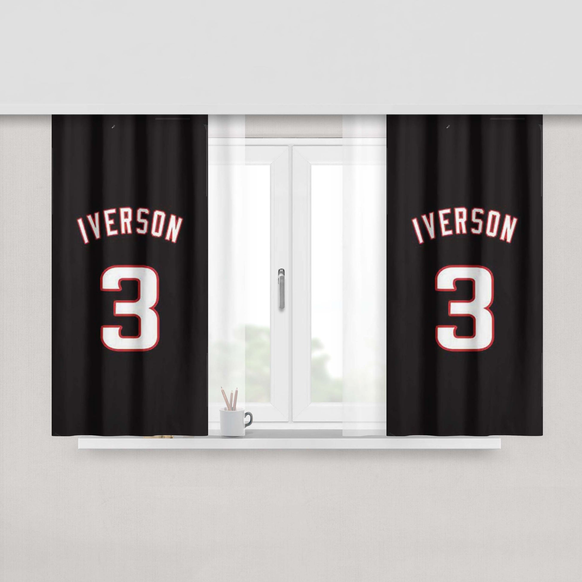 Allen Iverson Hi Contrast Peach Skin Window Curtains