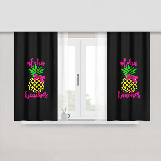 Aloha Beach Dreams Peach Skin Window Curtains