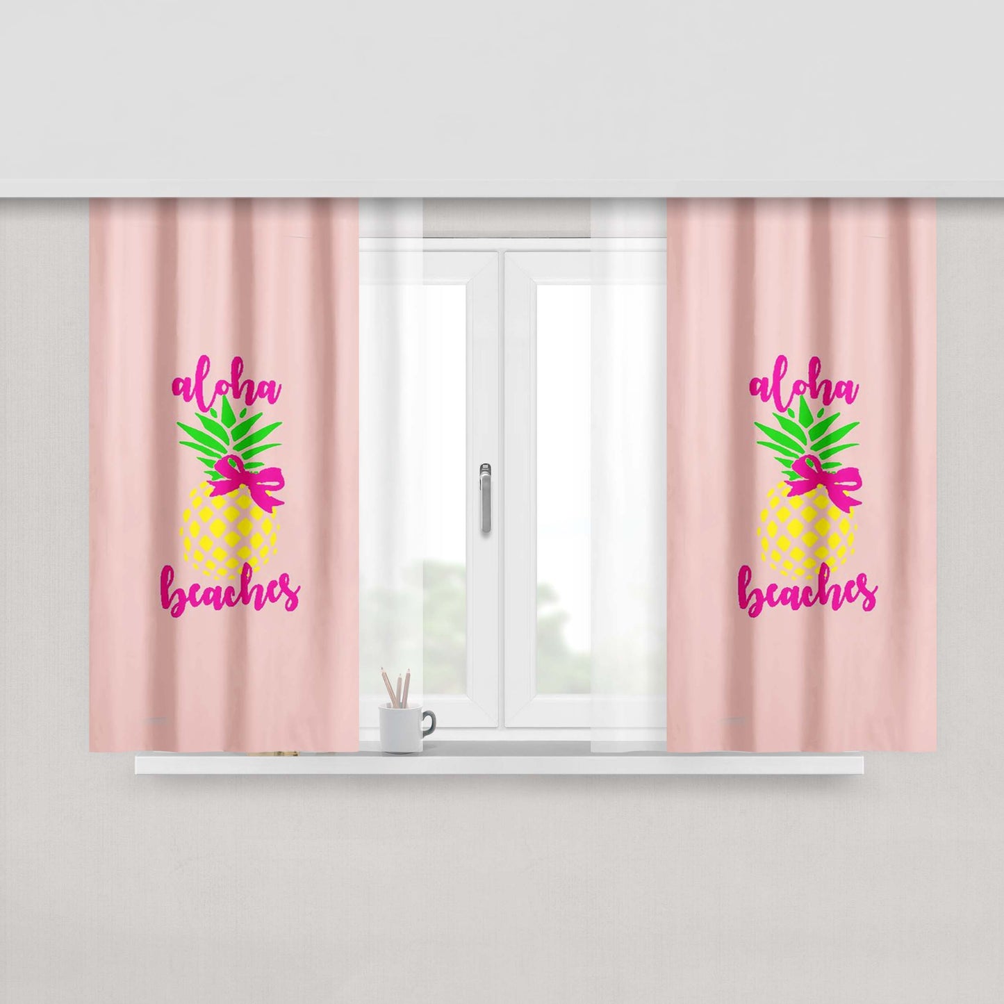 Aloha Beaches Summer Gift Peach Skin Window Curtains