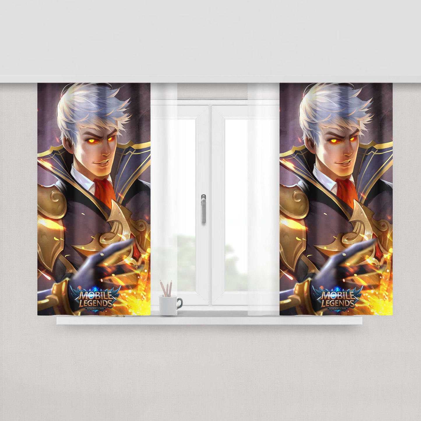 Alucard Hellsing Peach Skin Window Curtains