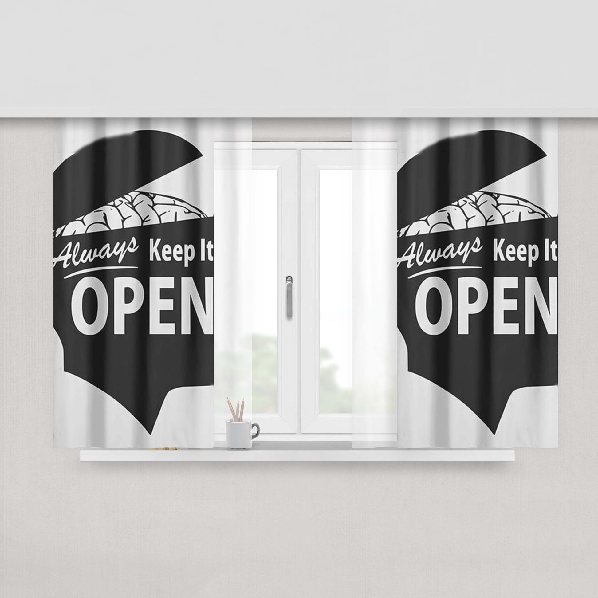Always Keep Fighting Peach Skin Window Curtains