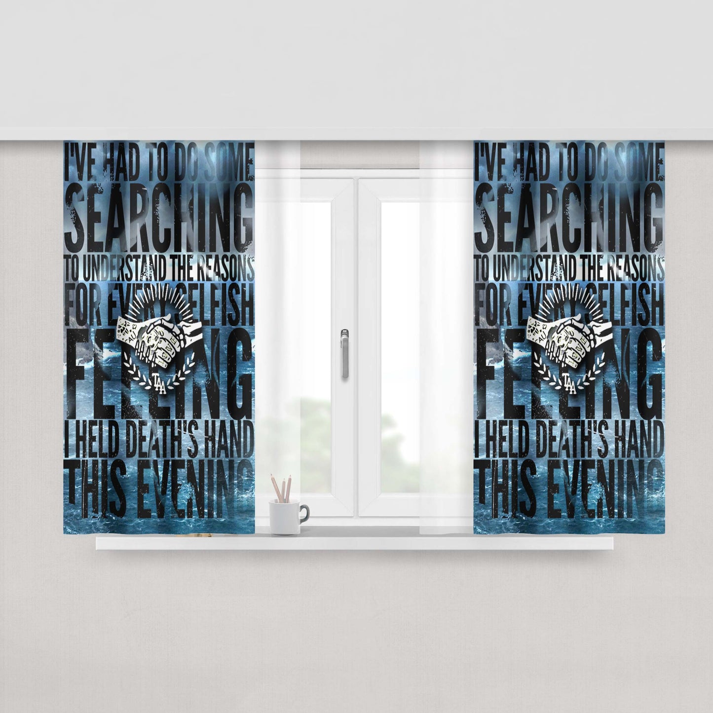 Amity Affliction I Held Peach Skin Window Curtains