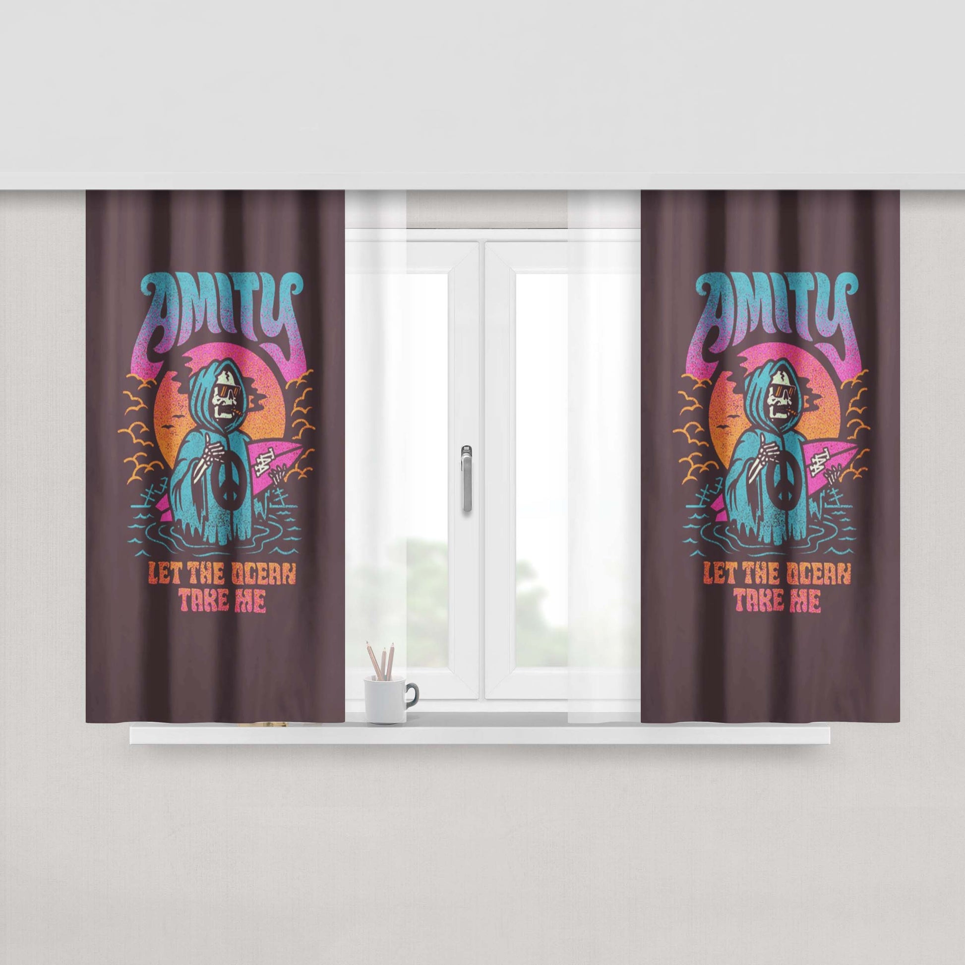 Amity Logo Divergent Movie Peach Skin Window Curtains