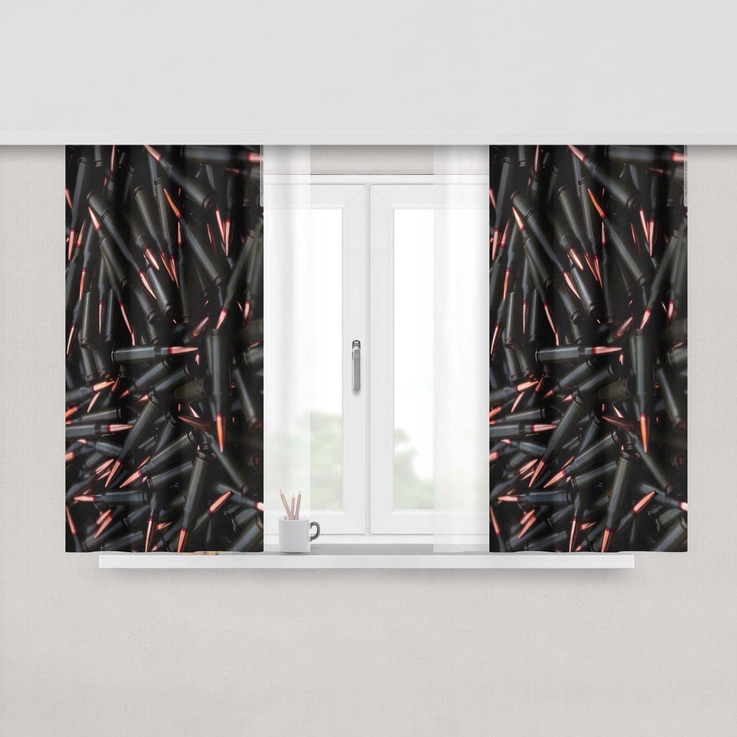 Amity Wallpaper Peach Skin Window Curtains