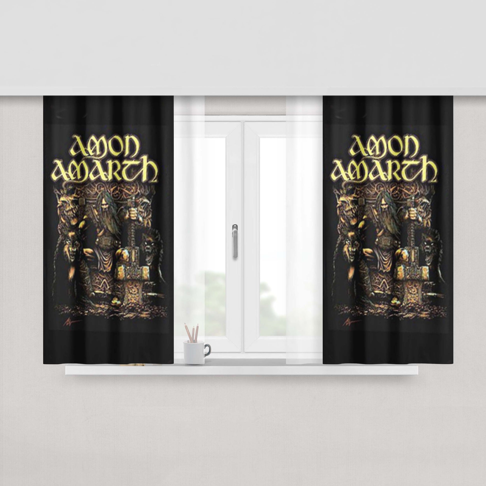 Amon Amarch Wolf Peach Skin Window Curtains