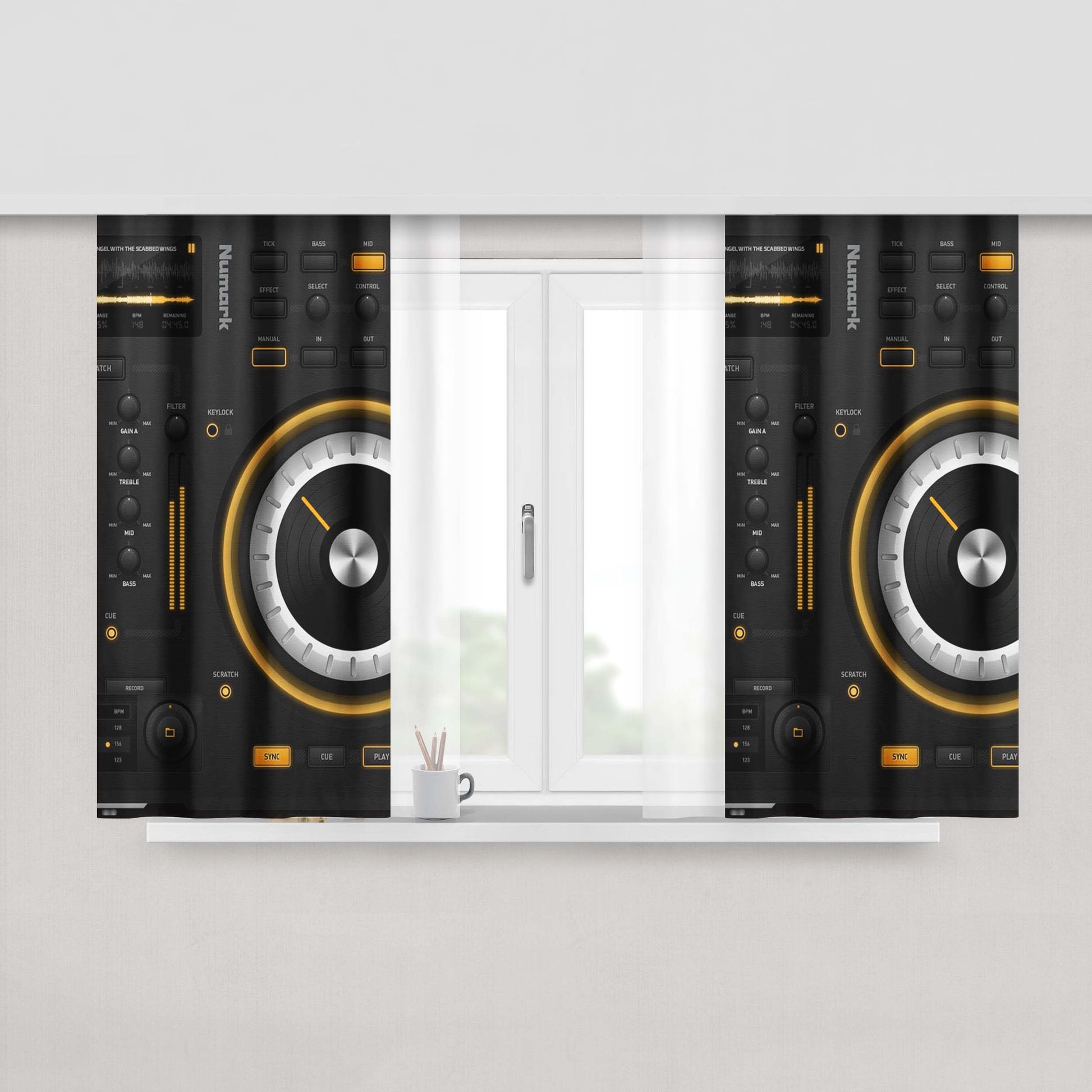 Among Us Squid Peach Skin Window Curtains