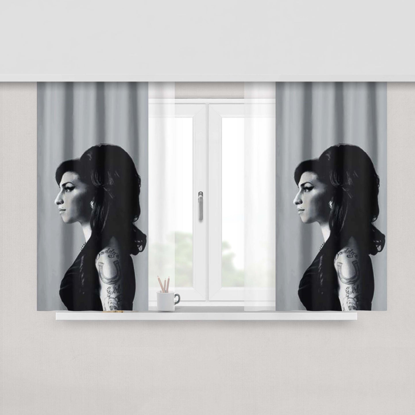 Amy Lee Evanescence Peach Skin Window Curtains