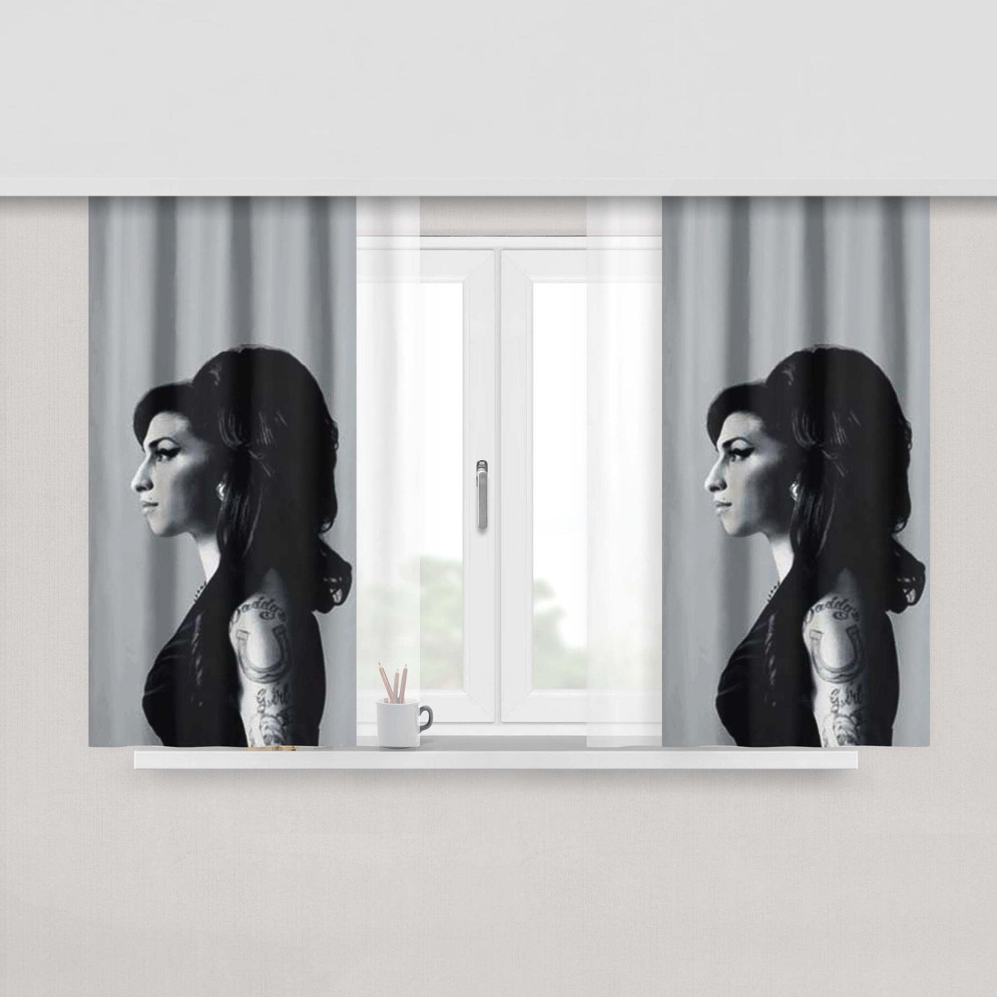 Amy Lee Evanescence Peach Skin Window Curtains