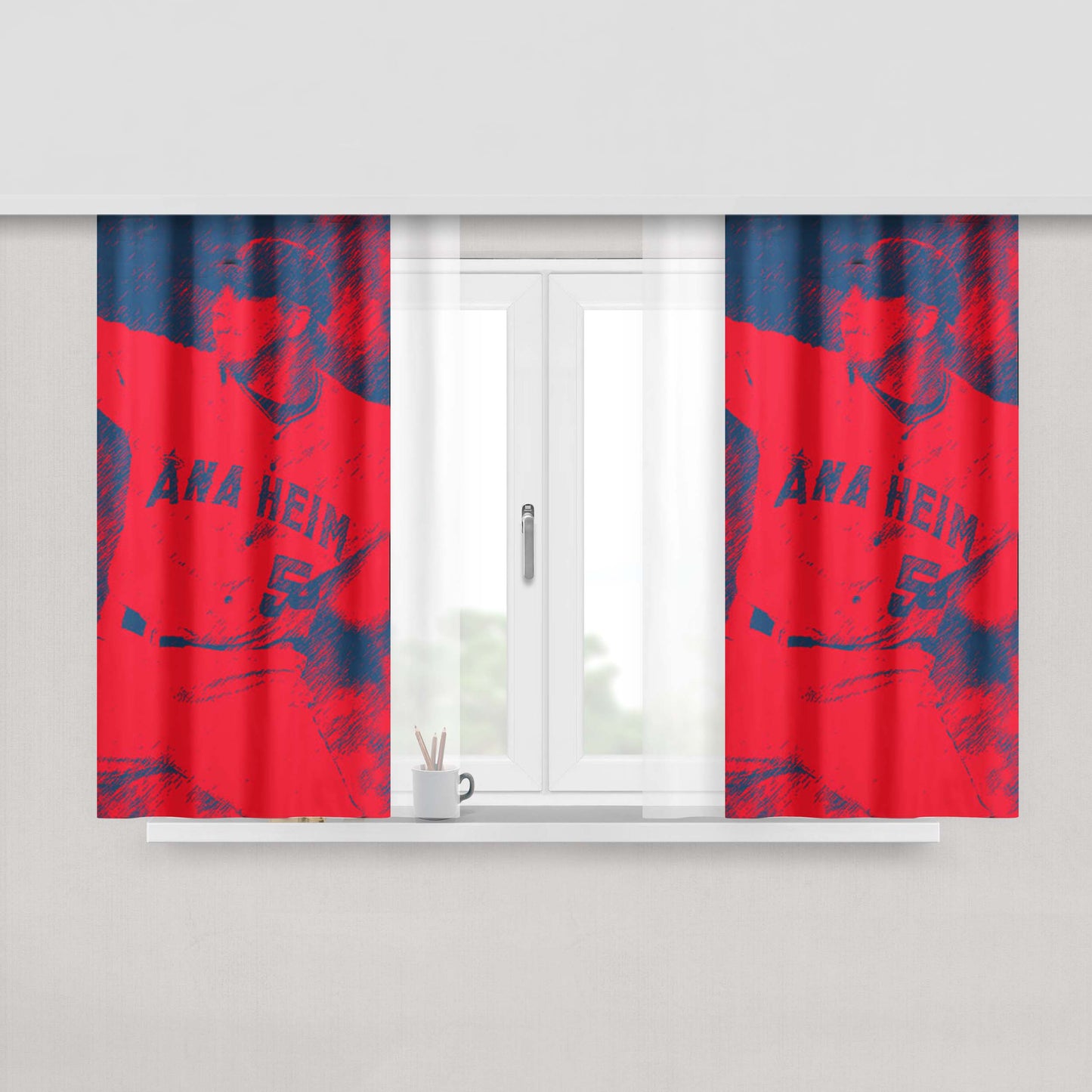 Anaheim Angels Peach Skin Window Curtains